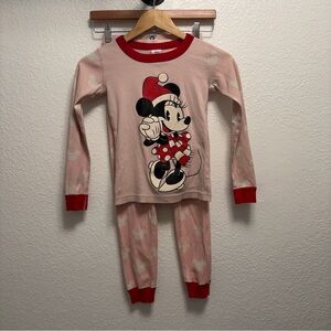 Hanna Andersson Disney Minnie Mouse 2 piece Pajama Set girls size 8 pink and red
